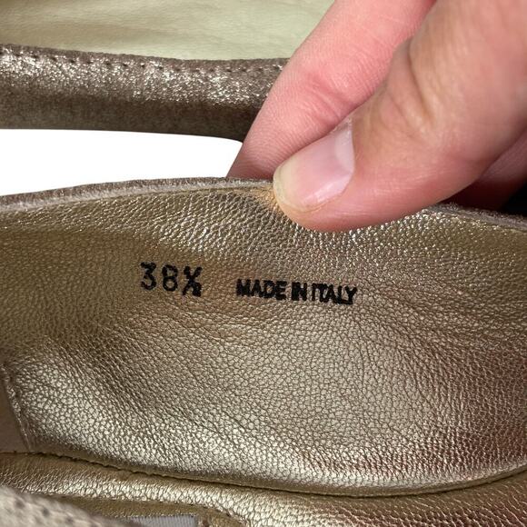 Jimmy Choo Crystal Embellished Cap Toe Ballet Flats Champagne Size 38.5 (8.5) - Picture 6 of 10